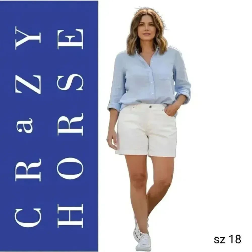 Crazy Horse by Liz Claiborne White Stretch Denim Jean Shorts